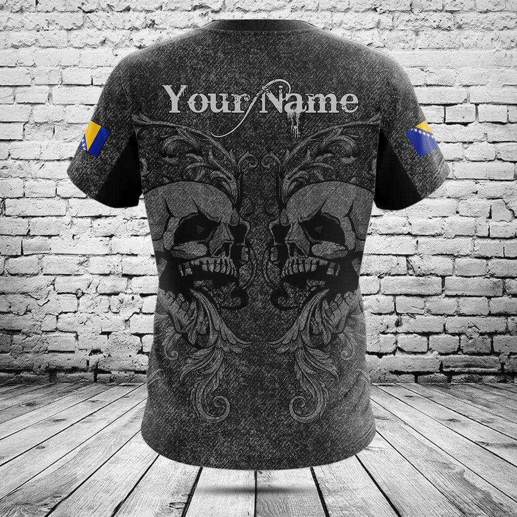 Customize Bosnia Skull Knitted Texture Shirts