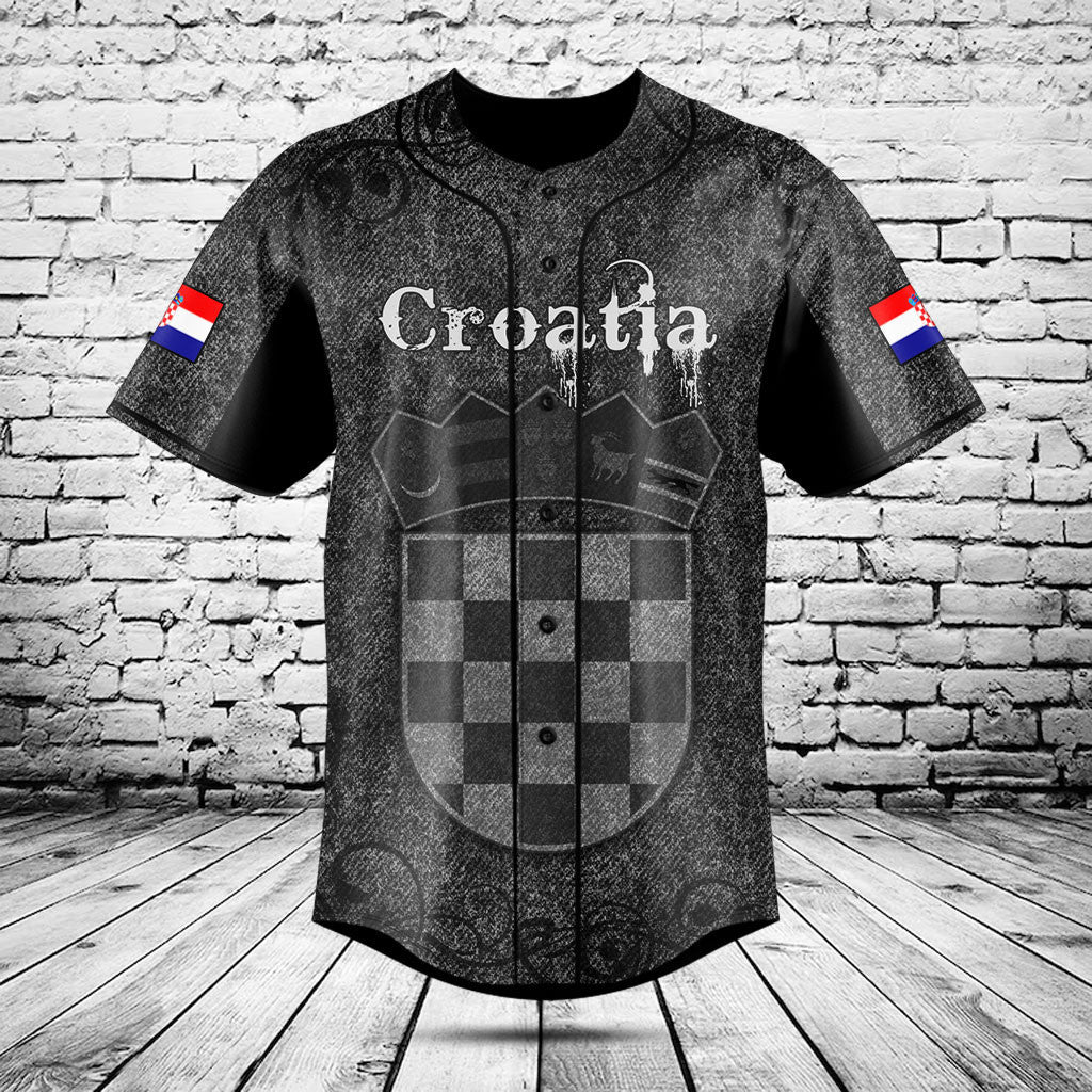 Customize Croatia Skull Knitted Texture Shirts