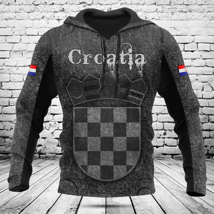 Customize Croatia Skull Knitted Texture Shirts