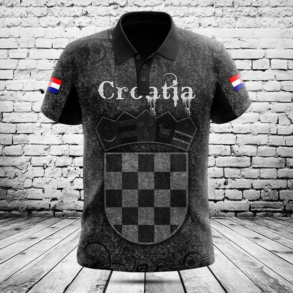 Customize Croatia Skull Knitted Texture Shirts