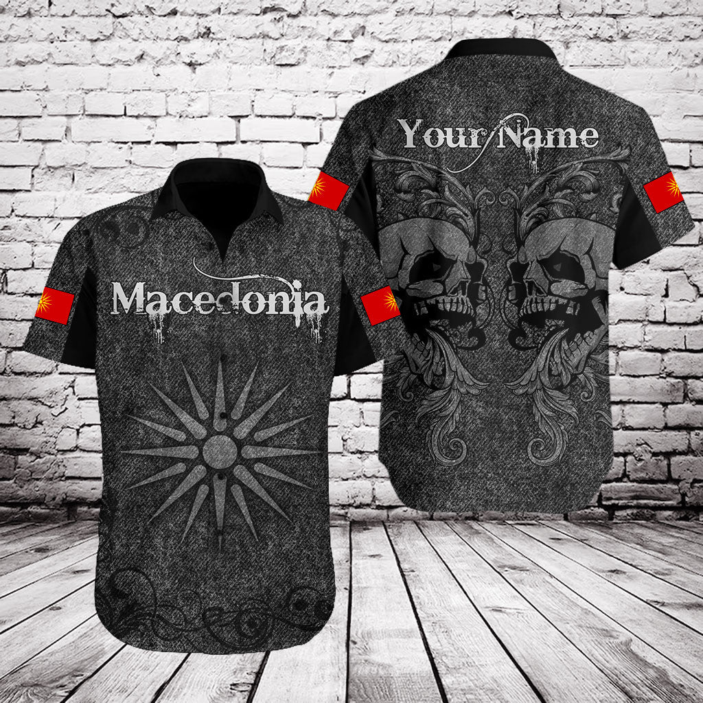 Customize Macedonia Vergina Sun Skull Knitted Texture Shirts