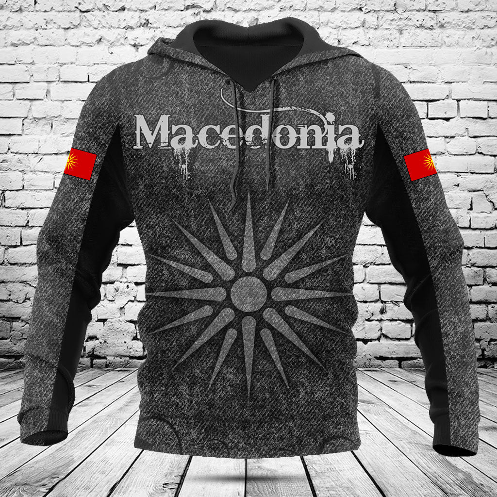 Passen Sie Mazedonien Vergina Sonne Schädel gestrickte Textur Shirts