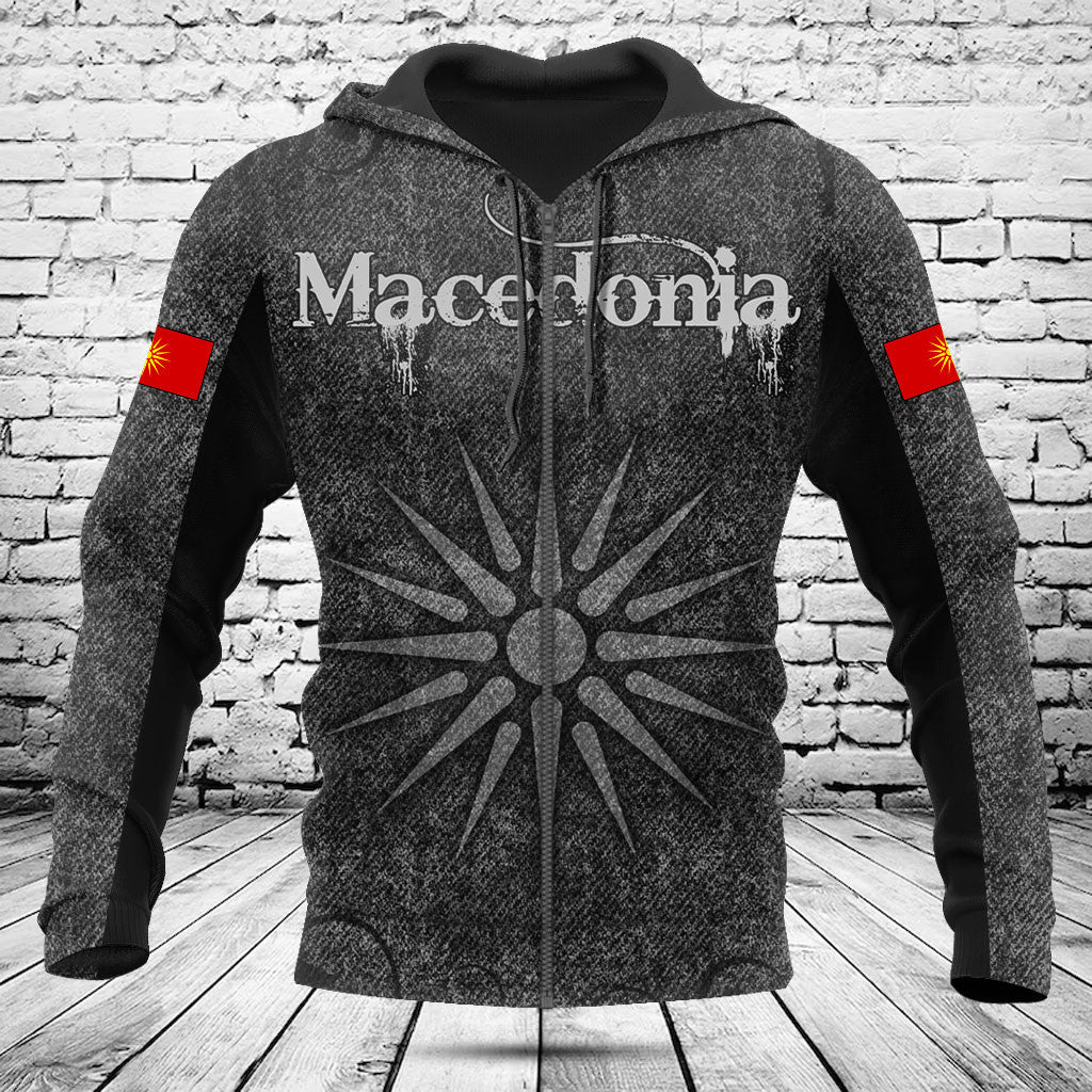 Customize Macedonia Vergina Sun Skull Knitted Texture Shirts