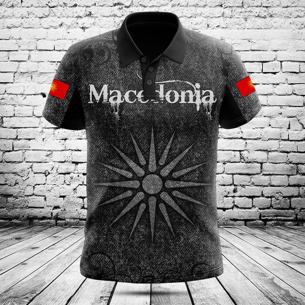 Passen Sie Mazedonien Vergina Sonne Schädel gestrickte Textur Shirts