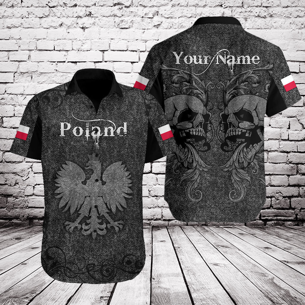 Passen Sie Polen Schädel gestrickte Textur Shirts