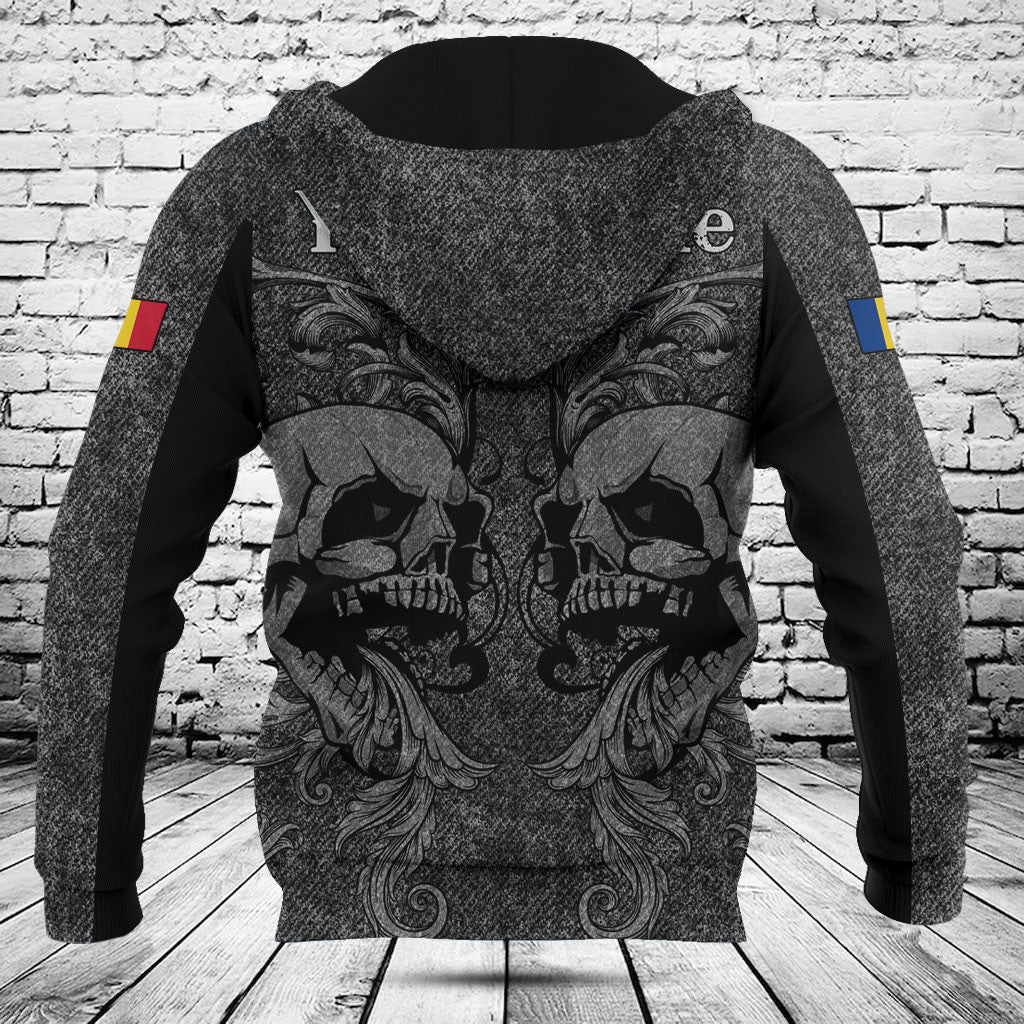 Customize Romania Skull Knitted Texture Shirts