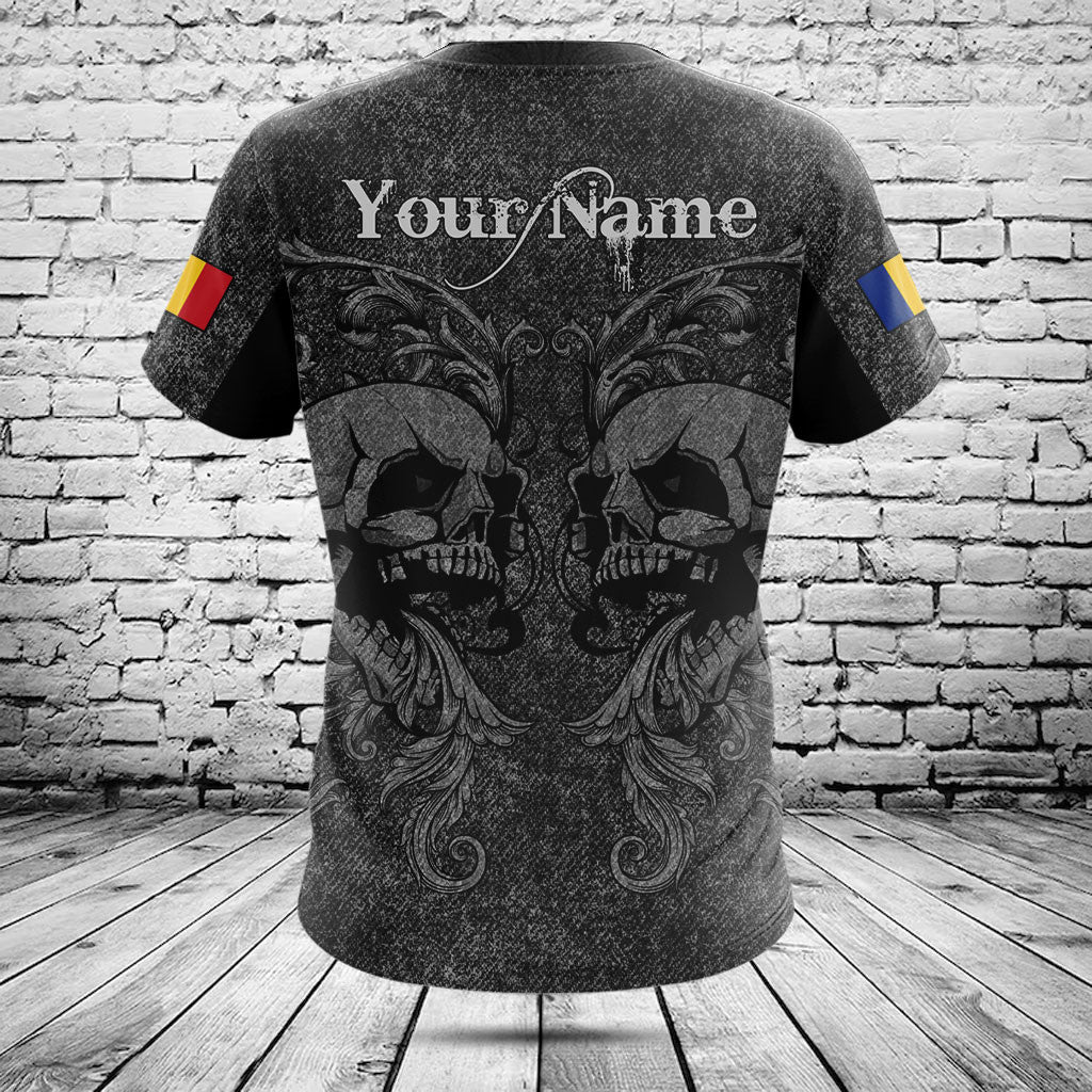 Customize Romania Skull Knitted Texture Shirts