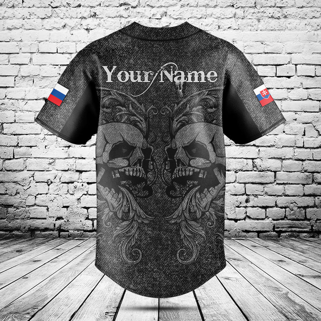 Customize Slovakia Skull Knitted Texture Shirts