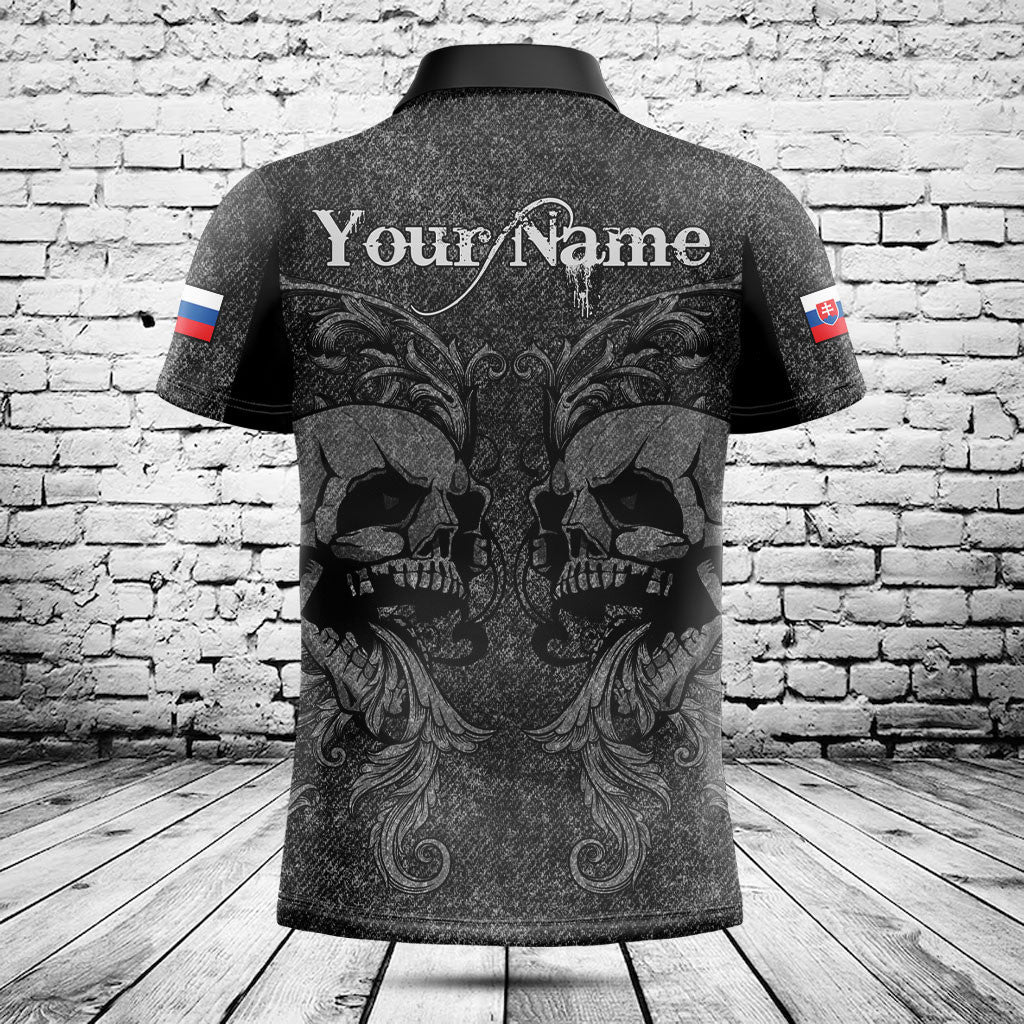 Customize Slovakia Skull Knitted Texture Shirts