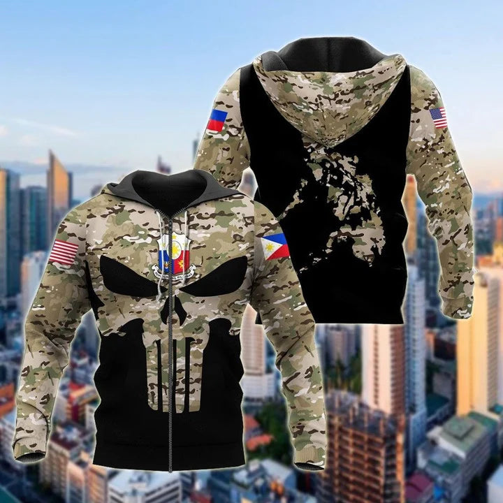 Philippinen Totenkopf Camo Unisex Erwachsene Shirts