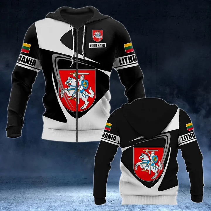 Customize Lithuania Coat Of Arms - Flag V2 Unisex Adult Hoodies