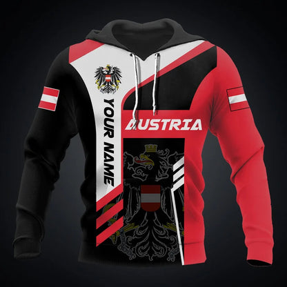 Custom Name Austria Coat Of Arms Sport Shirts