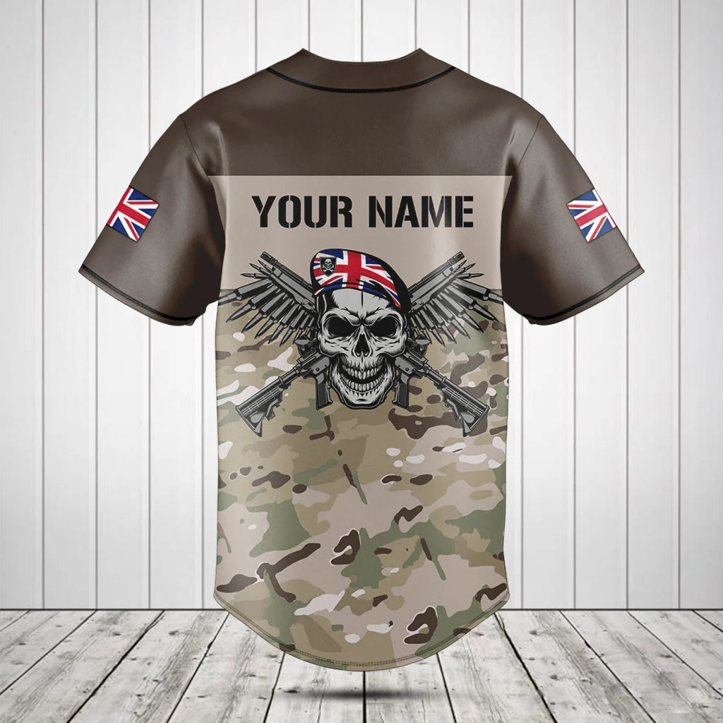 Customize United Kingdom Army Camo Skull Shirts And Jogger Pants