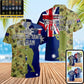 T-shirt Hawaïen personnalisé avec camouflage de soldat/vétéran australien avec nom et grade imprimé en 3D - 0604230007