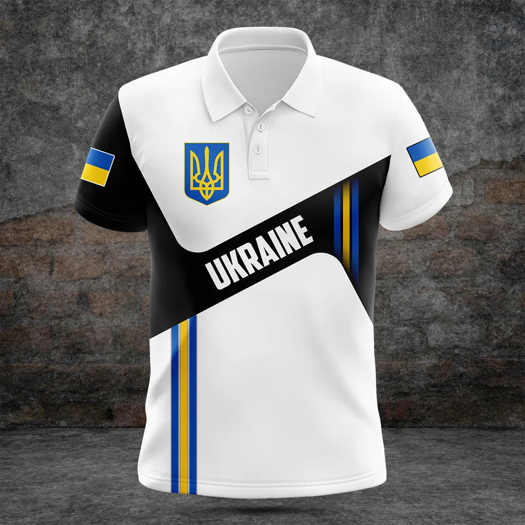 Passen Sie die Ukraine-Flagge schwarz und weiß Shirts