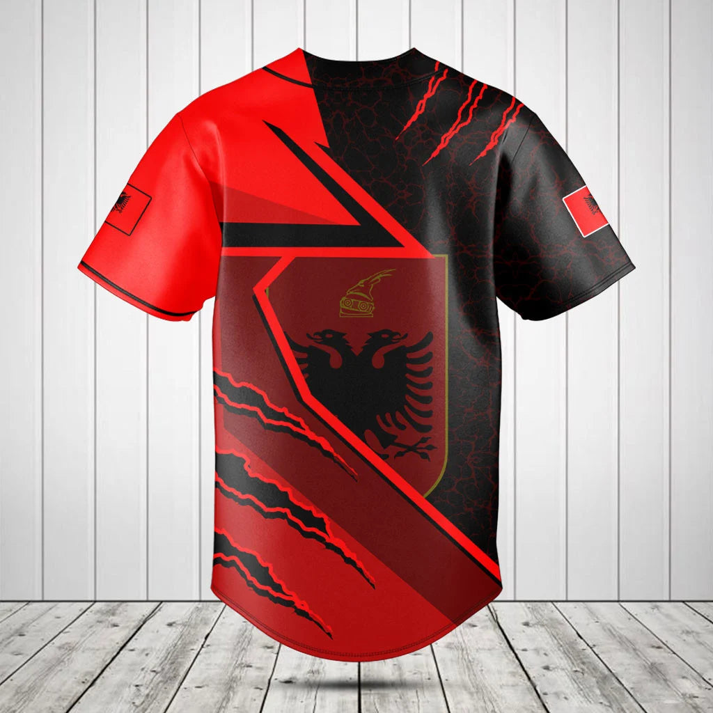 Albanien Flagge Lava Muster Shirts