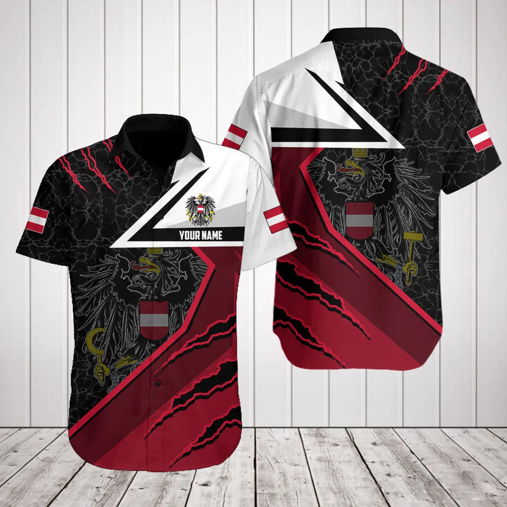 Customize Austria Flag Lava Pattern Shirts