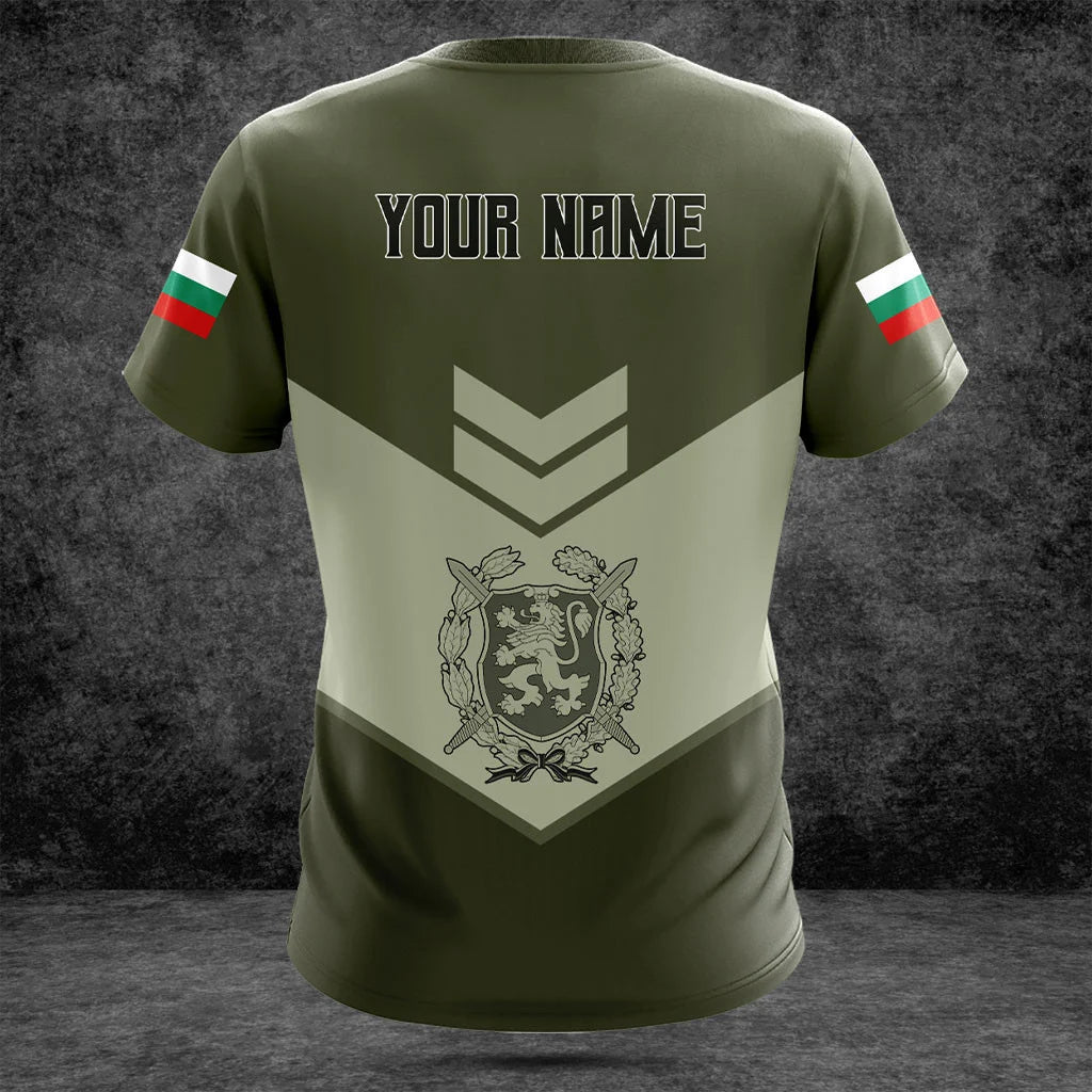 Customize Bulgaria Army Olive Green Shirts