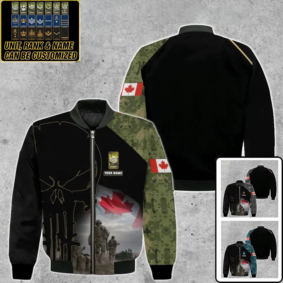 Personalized Canada Soldier/ Veteran Camo With Name And Rank Hoodie 3D Printed - 17017344