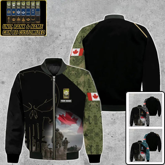 Sweat à capuche personnalisé avec camouflage soldat/vétéran du Canada avec nom et grade imprimé en 3D - 0512230001