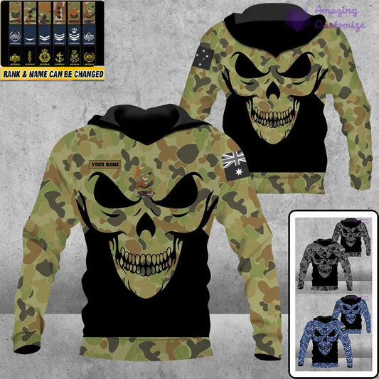 Personalized Australian Solider/ Veteran Camo With Name And Rank Hoodie - 1687305602