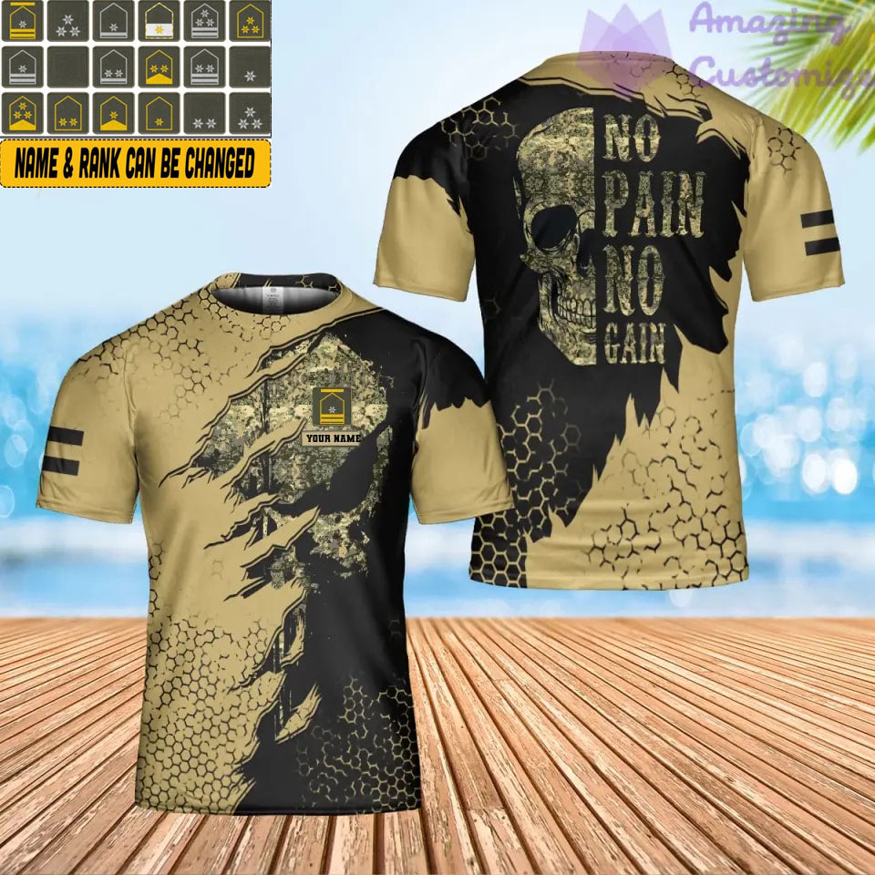 T-shirt personnalisé avec camouflage soldat/vétéran autrichien avec nom et grade imprimé en 3D - 2201240001