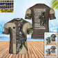 T-shirt personnalisé avec camouflage soldat/vétéran de la France avec nom et grade imprimé en 3D - 1901240001