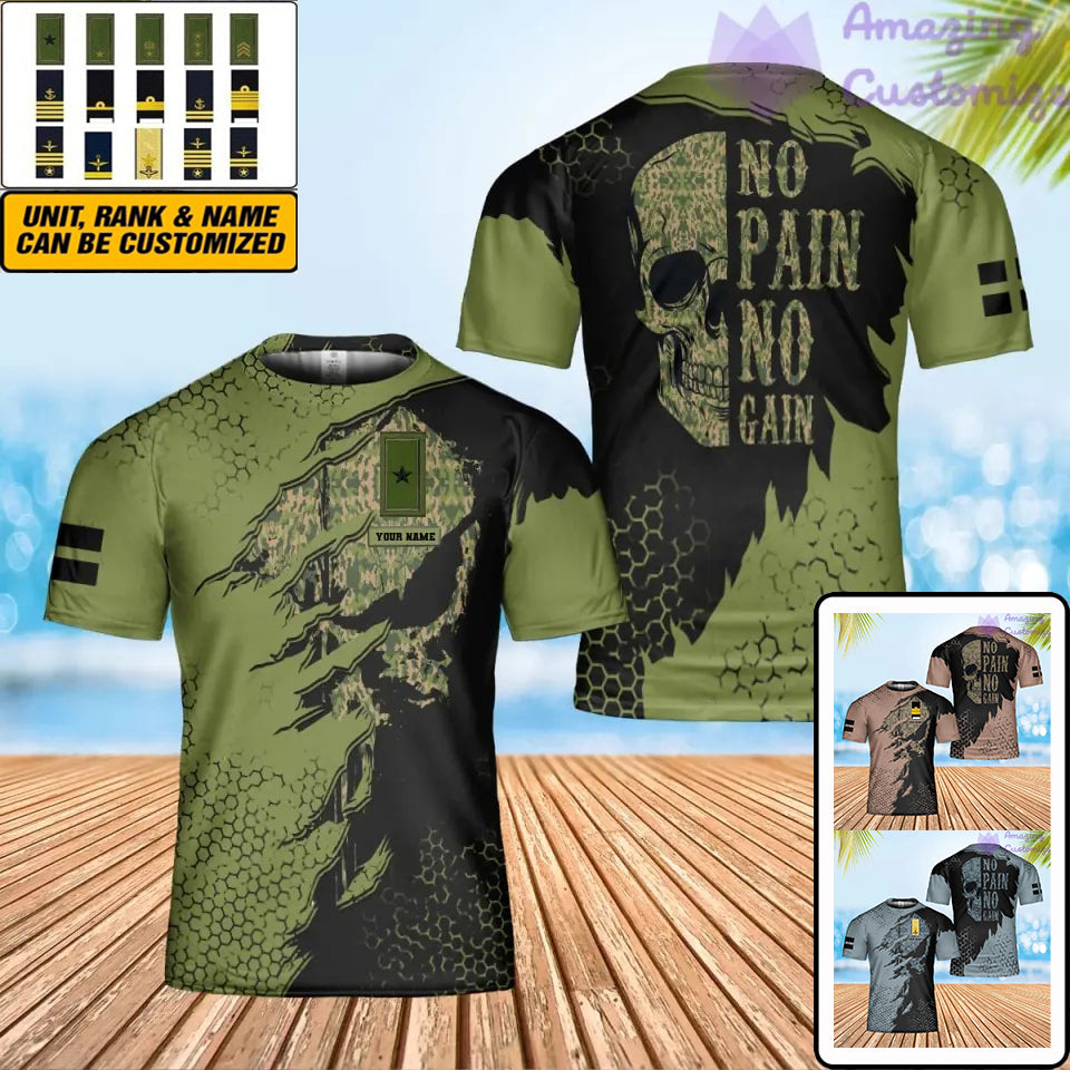 Personalisiertes schwedisches Soldat/Veteranen-Tarn-T-Shirt mit Namen und Rang, 3D-Druck – 0202240002