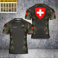 Personalized Swiss Solider/ Veteran Camo With Name And Rank T-Shirt 3D Printed - 17062272