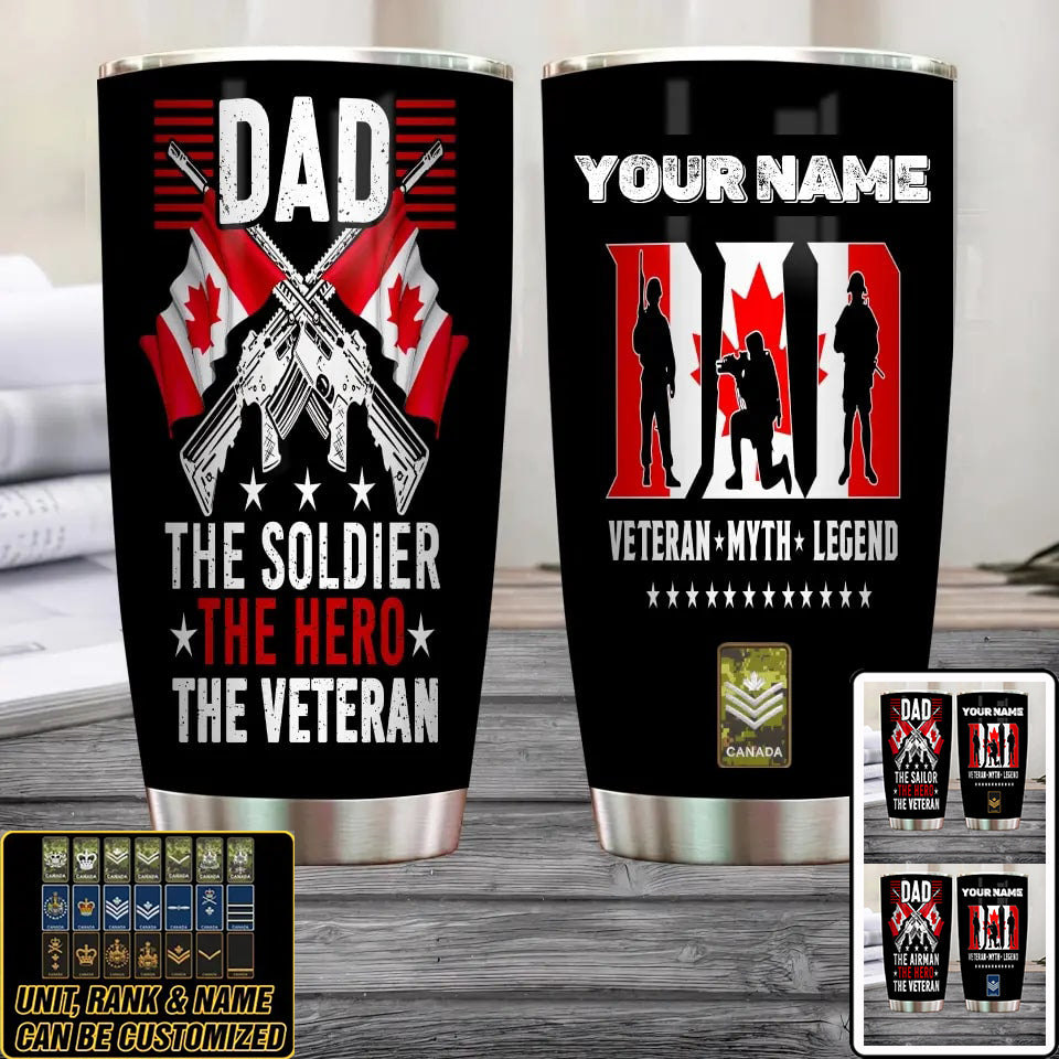 Personalized Canadian Veteran/ Soldier With Rank And Name Camo Tumbler All Over Printed - 1707091222