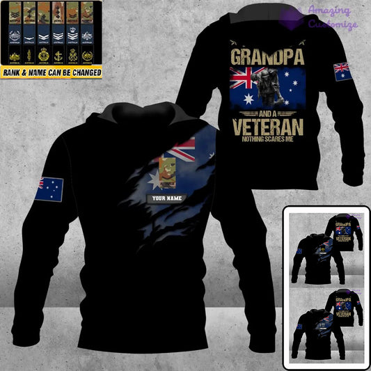 Personalized Australian Solider/ Veteran Camo With Name And Rank Hoodie - 16868736