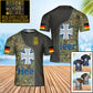 T-shirt personnalisé avec camouflage soldat/vétéran allemand avec nom et grade imprimé en 3D - 0202240001