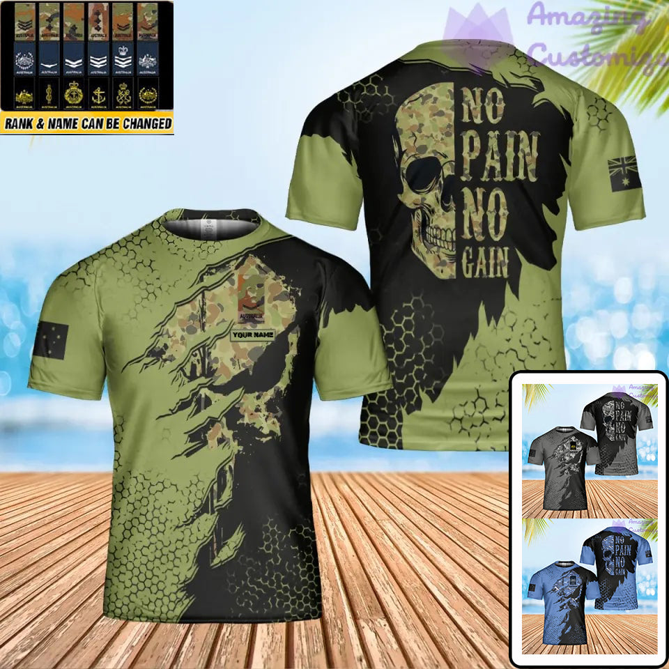 Personalized Australia Solider/ Veteran Camo With Name And Rank T-Shirt 3D Printed - 0402240004