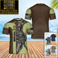 T-shirt personnalisé avec camouflage soldat/vétéran allemand avec nom et grade imprimé en 3D - 0402240001