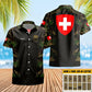 Personalized Swiss Solider/ Veteran Camo With Name And Rank Hawaii Shirt 3D Printed - 16787520