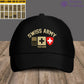 Personalized Rank And Name Swiss Soldier/Veterans Camo Baseball Cap Gold Version - 16892928