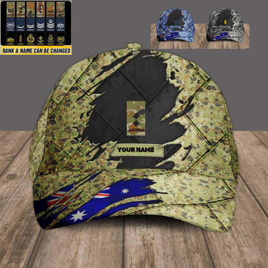 Personalized Rank And Name Australian Soldier/Veterans Camo Baseball Cap - 1679875211