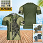 T-shirt personnalisé avec camouflage soldat/vétéran suédois avec nom et grade imprimé en 3D - 0602240002