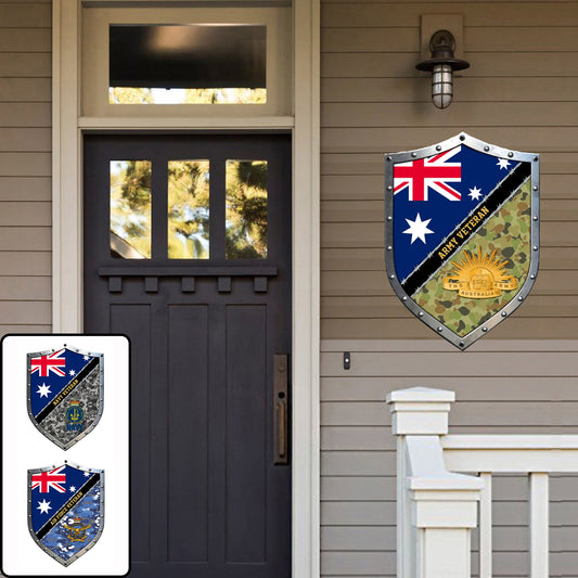 Panneau en métal découpé avec motif camouflage des soldats/anciens combattants australiens - 0102240016