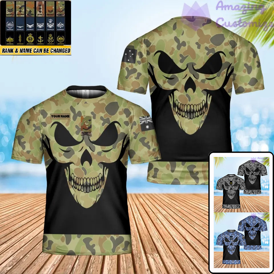 Personalisiertes australisches Soldaten-/Veteranen-T-Shirt im Camouflage-Stil mit Namen und Rang, 3D-Druck – 0402240005