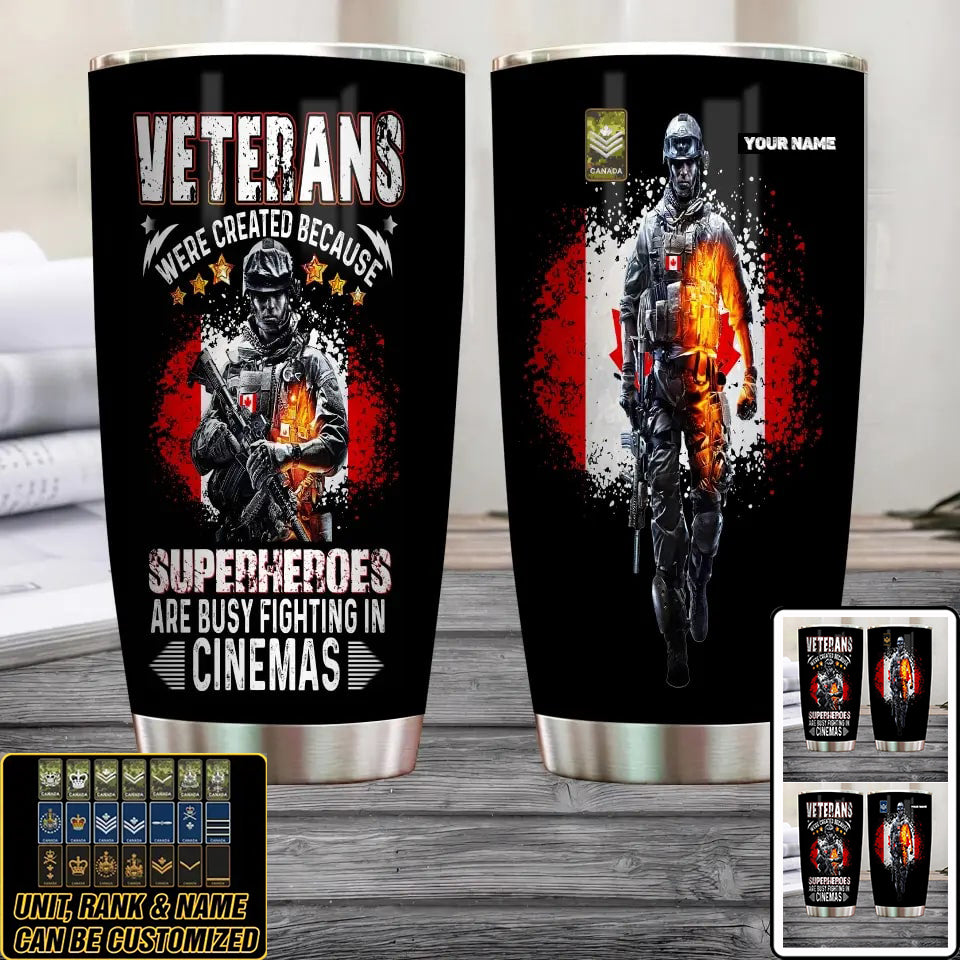 Personalized Canadian Veteran/ Soldier With Rank And Name Camo Tumbler All Over Printed - 1707091223