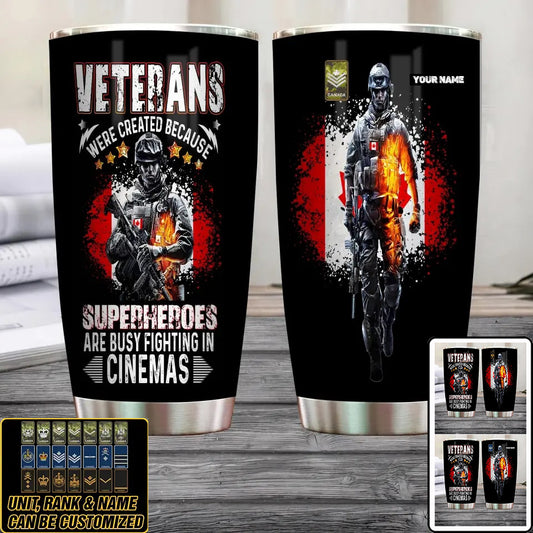 Personalisierter kanadischer Veteran/Soldat mit Rang und Namen, Camouflage-Becher, komplett bedruckt, 0502240024