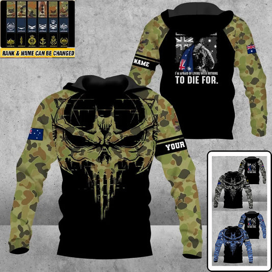 Personalized Australia Soldier/ Veteran Camo With Name And Rank Hoodie 3D Printed - 16939584