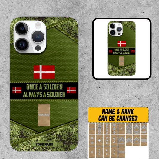 Personalized Denmark Soldier/Veterans With Rank And Name Phone Case Printed - 2506230001