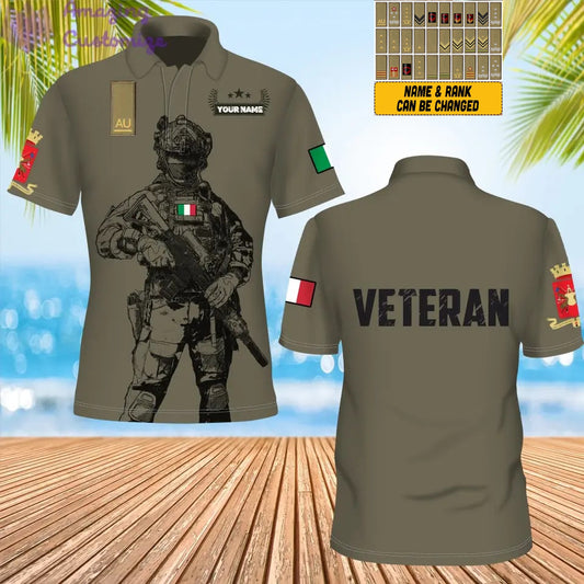 Personalized Italy Soldier/ Veteran Camo With Name And Rank POLO 3D Printed- 1686614401