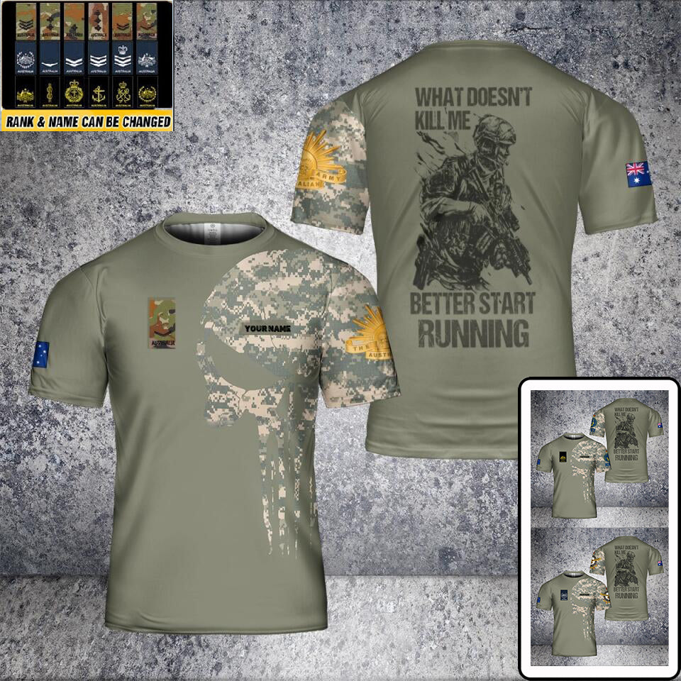 Personalized Australian Solider/ Veteran Camo With Name And Rank T-Shirt 3D Printed - 2001240004