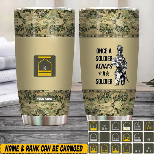 Personalized Austrian Veteran/Soldier With Rank And Name Camo Tumbler All Over Printed - 0805230004