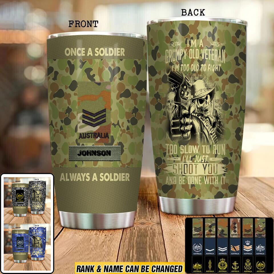 Personalized Australian Veteran/ Soldier Camo Tumbler All Over Printed 0302240010