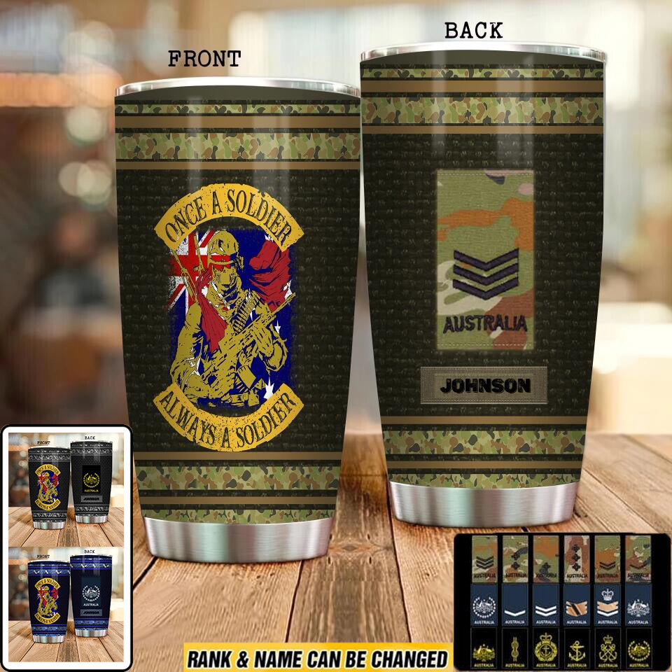 Personalized Australian Veteran/ Soldier Camo Tumbler All Over Printed 0302240005