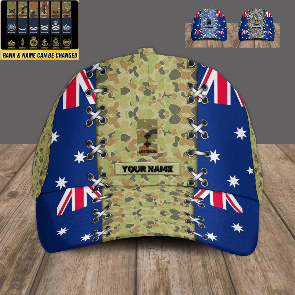 Baseballkappe mit Camouflage-Muster für australische Soldaten/Veteranen mit individuellem Rang und Namen – 1679875207